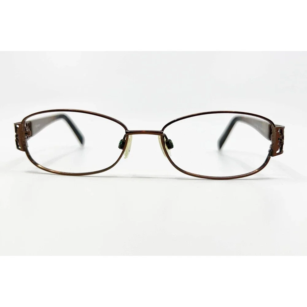 RS/Steffani Eyeglasses Womens Brown AS 79 COL 10 Filigree Oval 53-16-135